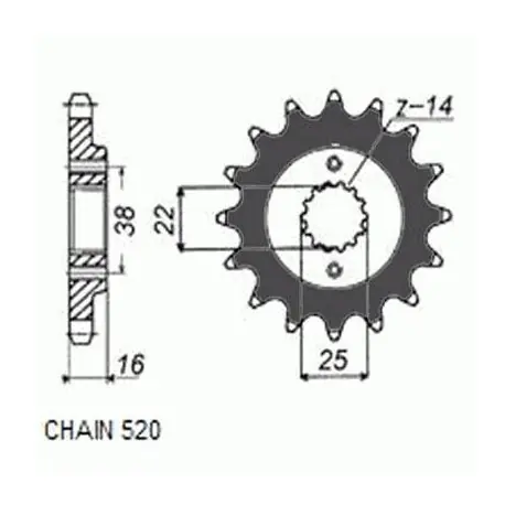 Sunstar Zębatka Napędowa Sunf389-14 Ostatnie sztuki