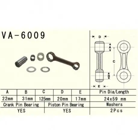 Vesrah - Korbowód Silnika Va-6009 Yamaha Yz250 99-16R. Ograniczona ilość