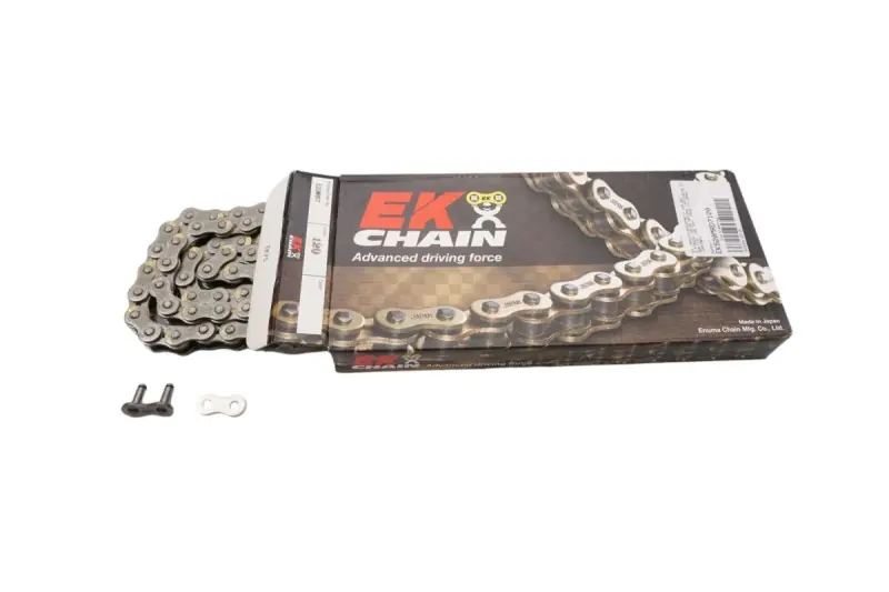 EK ŁAŃCUCH NAPĘDOWY EK520MRD-7 118 BEZ O-RINGÓW, KOLOR NATURAL (MOTOCROSS DO 500 CCM) (39,7KN) (MADE IN JAPAN) (ZAPINKA) Szybka dostawa