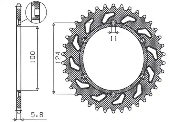 SUNSTAR ZĘBATKA TYLNA 1027 40 DUCATI 750SS ‘99-‘02, 907 PASO ‘90-‘93 (JTR735.40)* (ŁAŃC. 520) (102740JT) Bestseller