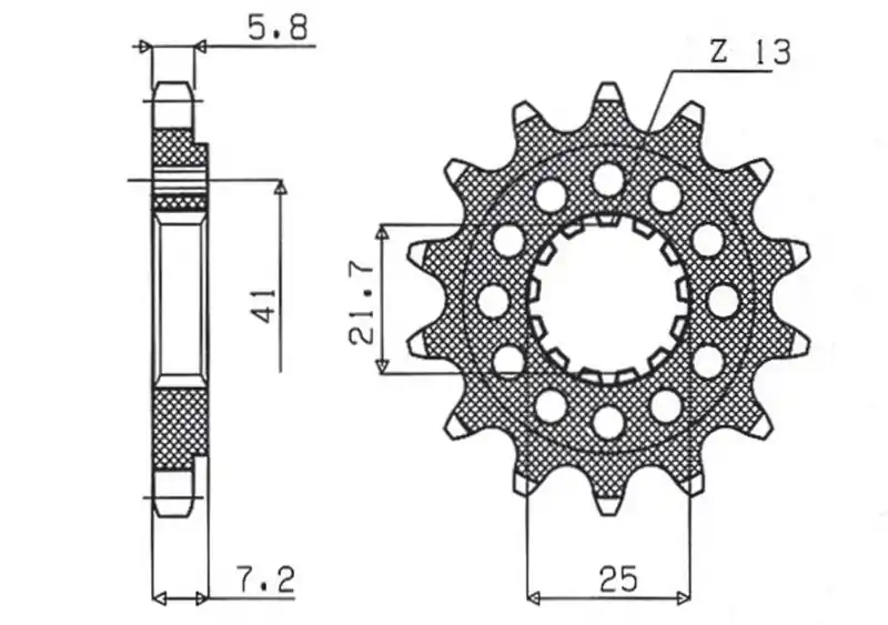 Tylko dziś SUNSTAR ZĘBATKA PRZEDNIA KAWASAKI ZX-7R/RR ‘96-‘03, ZX-10R ‘04-‘15, SUZUKI GSXR 750 ‘00-‘15, SV 1000S ‘03-‘06 (KONWERSJA 520) (JTF1516.16) (ŁAŃC. 520)
