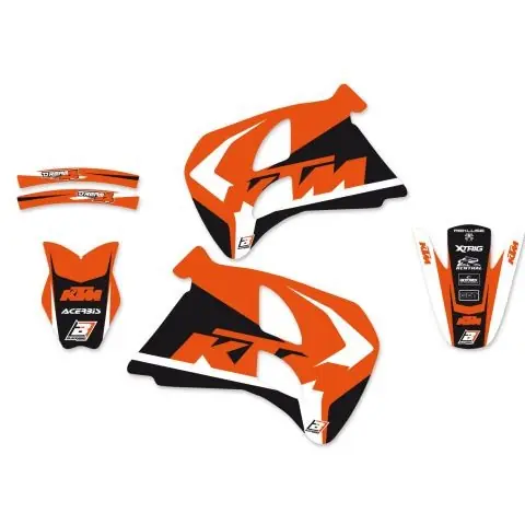 Premium BLACKBIRD KOMPLET NAKLEJEK (OKLEIN) KTM 2T ‘93-‘97 (2 STROKE ALL MODELS) DREAM 4 KOLOR POMARAŃCZOWY BIAŁY CZARNY