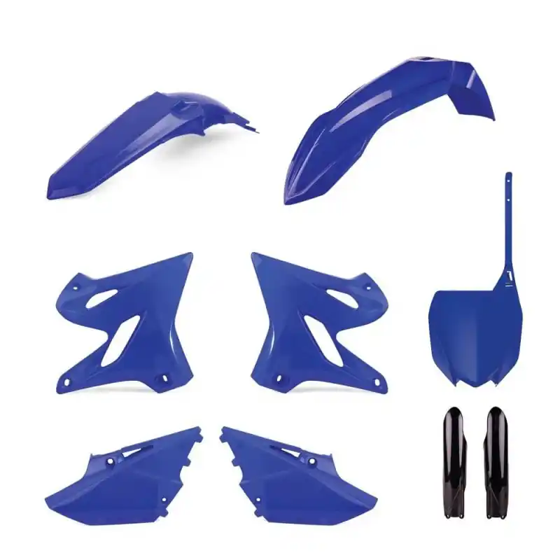POLISPORT KOMPLET PLASTIKÓW (FULL KIT) YAMAHA YZ 125/250 ‘21 W ZESTAWIE TABLICA PRZEDNIA (8666000007) I OSŁONY AMORTYZARORÓW (8352000002) KOLOR NIEBIESKIE CZARNE OEM Tani