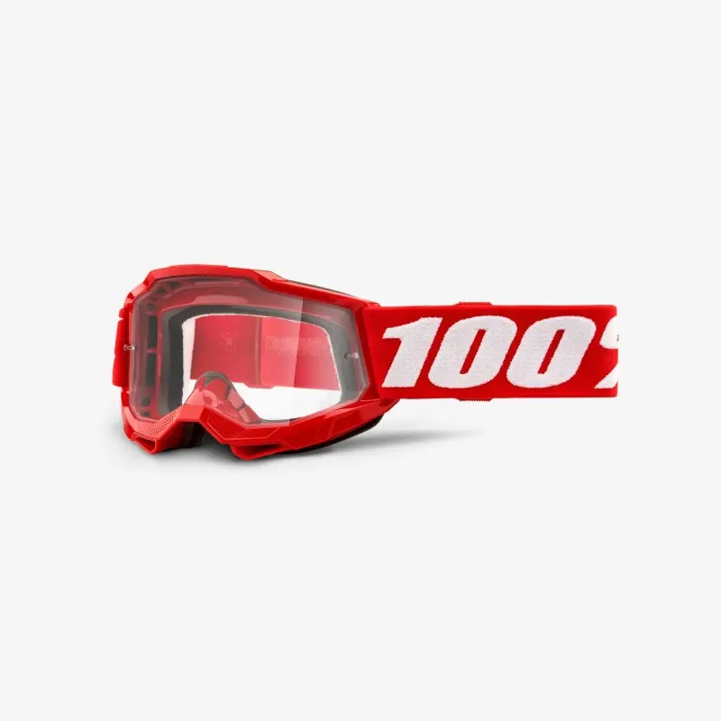 100 PROCENT GOGLE ACCURI 2 YOUTH JUNIOR RED - CLEAR LENS - KOLOR CZERWONY/BIAŁY SZYBKA PRZEŹROCZYSTA STARY KOD 50321-101-03 Tylko do końca tygodnia