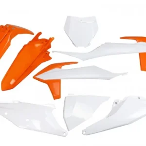 UFO KOMPLET PLASTIKÓW KTM SX 125/150/250 ‘19-‘22, SXF (SX-F) 250/350/450 ‘19-‘22 KOLOR OEM ‘21 (BIAŁY/POMARAŃCZOWY) Do wyczerpania zapasów