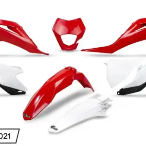 Obniżka ceny UFO KOMPLET PLASTIKÓW GAS GAS EC / EC-F 250 / 300 / 350 ‘21-‘23 Z OSŁONĄ LAMPY KOLOR OEM (CZERWONY/BIAŁY)