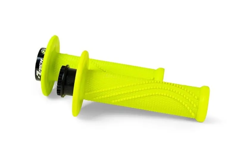 Szybka dostawa RACETECH (RTECH) MANETKI R20 LOCK-ON (22+25MM) KOLOR NEON ŻÓŁTY + 8 ADAPTERÓW ROLGAZU