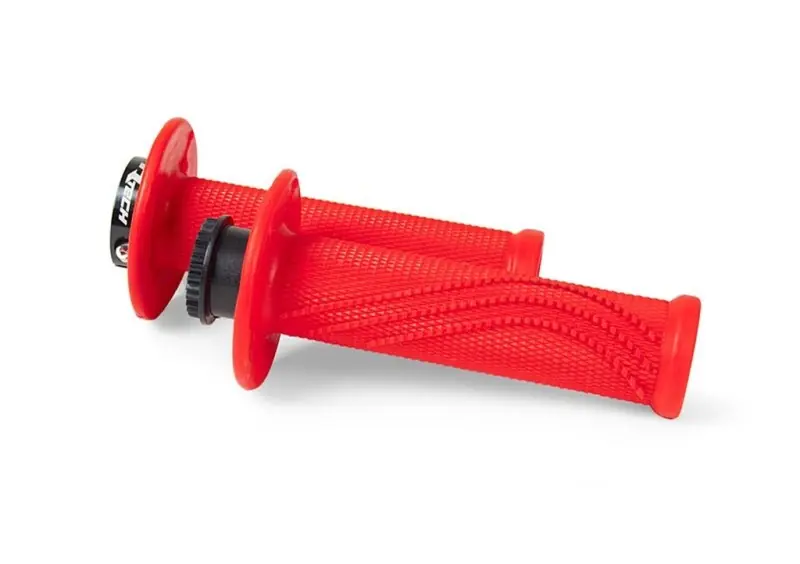 Nowy RACETECH (RTECH) MANETKI R20 LOCK-ON (22+25MM) KOLOR CZERWONY NEON + 8 ADAPTERÓW ROLGAZU
