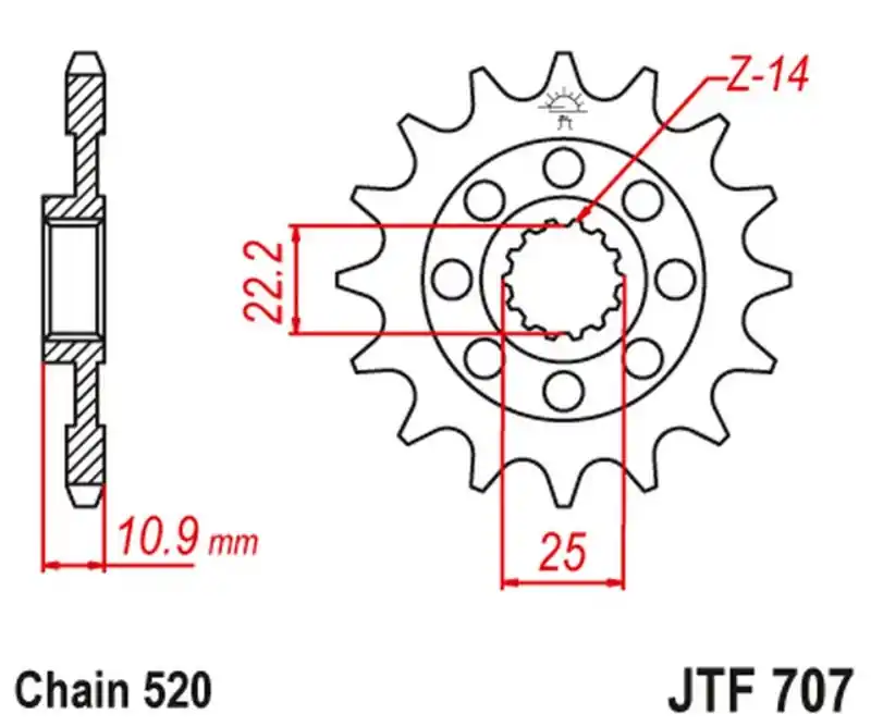 JT ZĘBATKA PRZEDNIA 2145 16 APRILIA 450/550 RXV-SXV 06-12 (214516JT) (ŁAŃC.520) Dodaj do koszyka