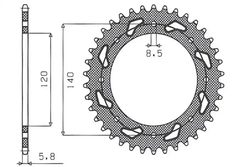 SUNSTAR ZĘBATKA TYLNA 491 42 KAWASAKI KLR 650C ‘95-‘03, KAWASAKI KLE 500 ‘91-‘07 (JTR487.42) (ŁAŃC. 520) (49142JT) Hit sprzedaży