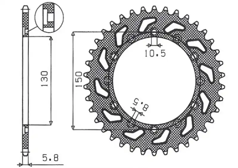 SUNSTAR ZĘBATKA TYLNA 236 52 / 245 52 HONDA NX 650 95-01, YAMAHA XJ 6 09-15, YAMAHA WR 250R ‘08-‘10, APRILIA RX SIX DAYS 125 ‘90 (JTR245/2.52) (JTR245/3.52) (ŁAŃC. 520) (24552JT) Okazja