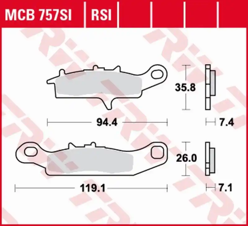 Tylko dziś TRW ZF KLOCKI HAMULCOWE KH342 KH349 SINTER OFFROAD KAWASAKI KFX 450 / 700 04-14, KVF 700 04-06, PRZÓD