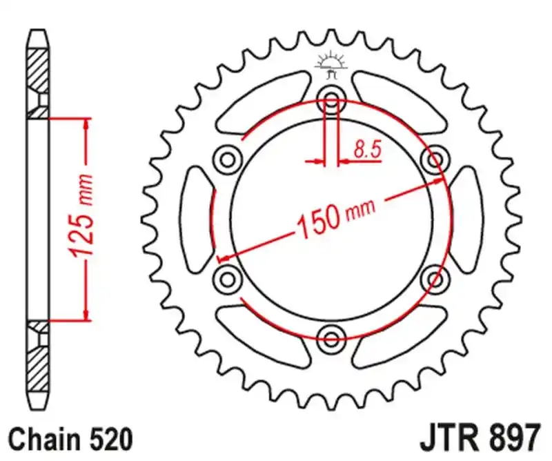 Wysoka jakość JT ZĘBATKA TYLNA 899 52 ALUMINIOWA RACELITE KTM SX/EXC/LC4 (91-25) (89952JTA) (ŁAŃC. 520) KOLOR NIEBIESKI