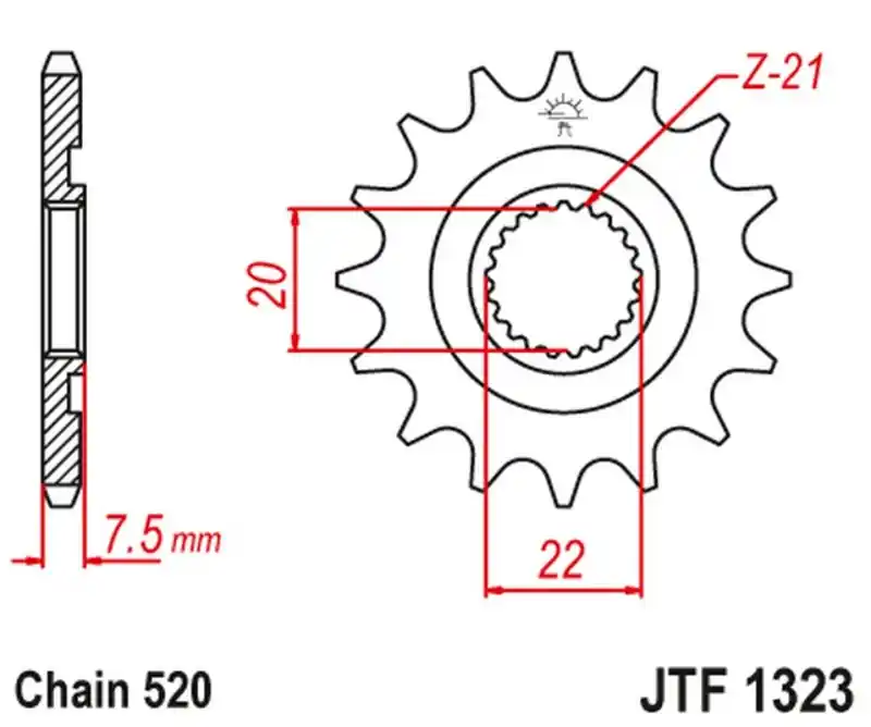 JT ZĘBATKA PRZEDNIA 2120 12 HONDA CR 125R ‘04-‘07, CRF 250R/X ‘04-‘17 (212012JT) (ŁAŃC. 520) Sprawdź teraz