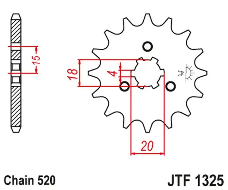 JT ZĘBATKA PRZEDNIA 2056 11 HONDA ATC 185/200 ‘80-86‘ (205611JT) (ŁAŃC. 520) NA ZAMÓWIENIE Kup teraz
