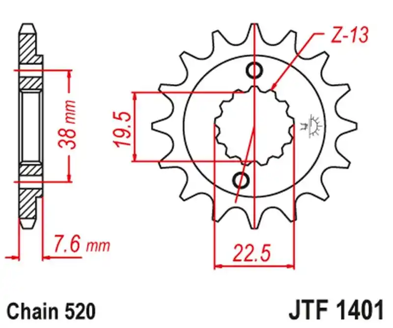 Ekspresowa dostawa JT ZĘBATKA PRZEDNIA 2116 16 SUZUKI LTR 450 ‘06-‘12, LTZ 400 ‘03-‘13, RMX 450 ‘10-‘13, KAWASAKI KFX 400, HYOSUNG TE 450 (211616JT) (ŁAŃC. 520)