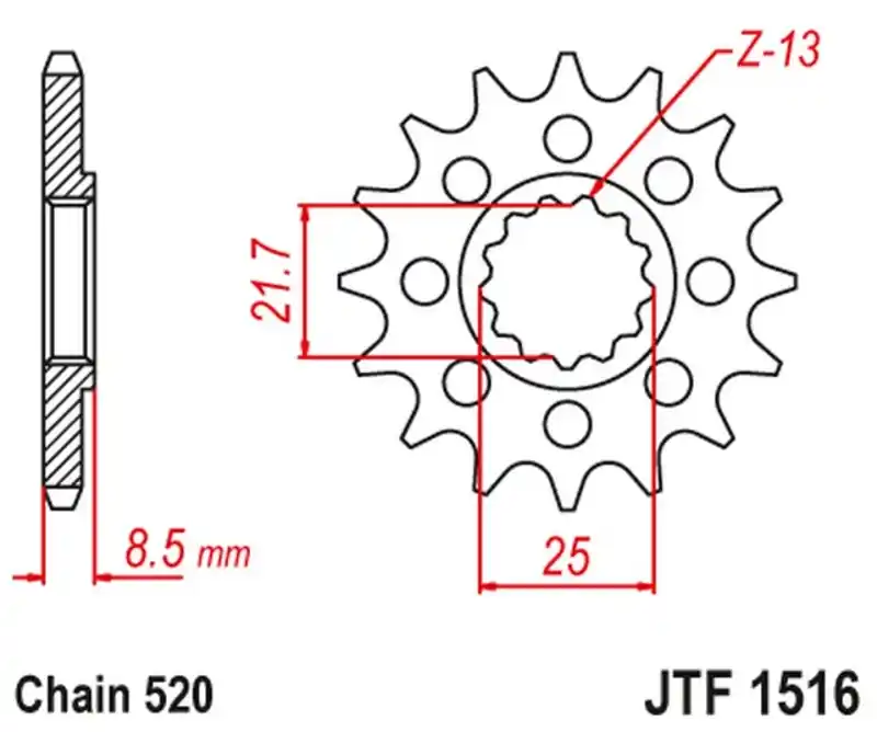 Okazja JT ZĘBATKA PRZEDNIA 2179 14 KAWASAKI ZX 10R 04-18 (217914JT) (PRZEJŚCIE NA ŁAŃCUCH 520)