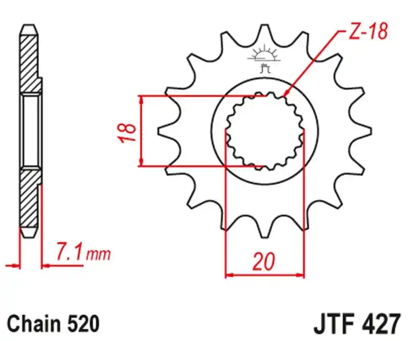 Tylko do końca tygodnia JT ZĘBATKA PRZEDNIA 432 11 SUZUKI RM 125 ‘92-‘07, RMZ 250 ‘10-‘12 (43211JT) (ŁAŃC. 520)