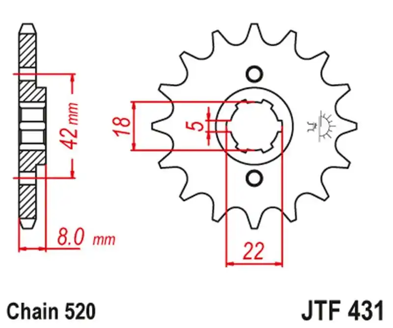 Nie przegap JT ZĘBATKA PRZEDNIA 431 15 SUZUKI PE 250 ‘78-‘82, RM 250 ‘79-‘81, RM 400 ‘78-‘80 (43115JT) (ŁAŃC. 520) NA ZAMÓWIENIE