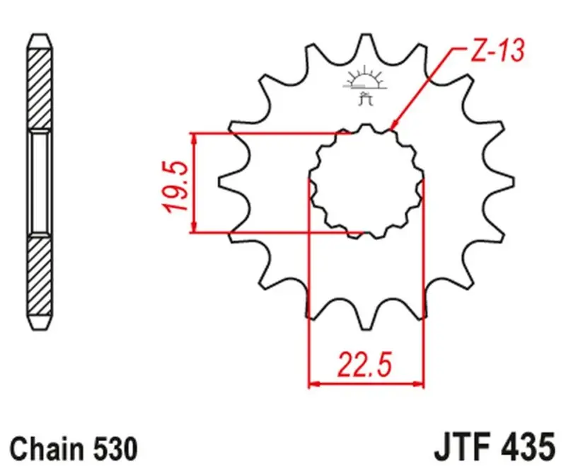 JT ZĘBATKA PRZEDNIA 439 15 SUZUKI GSX 400 ‘81-86‘, GR 650 ‘83-85‘ (43915JT) (ŁAŃC. 530) Tylko dziś