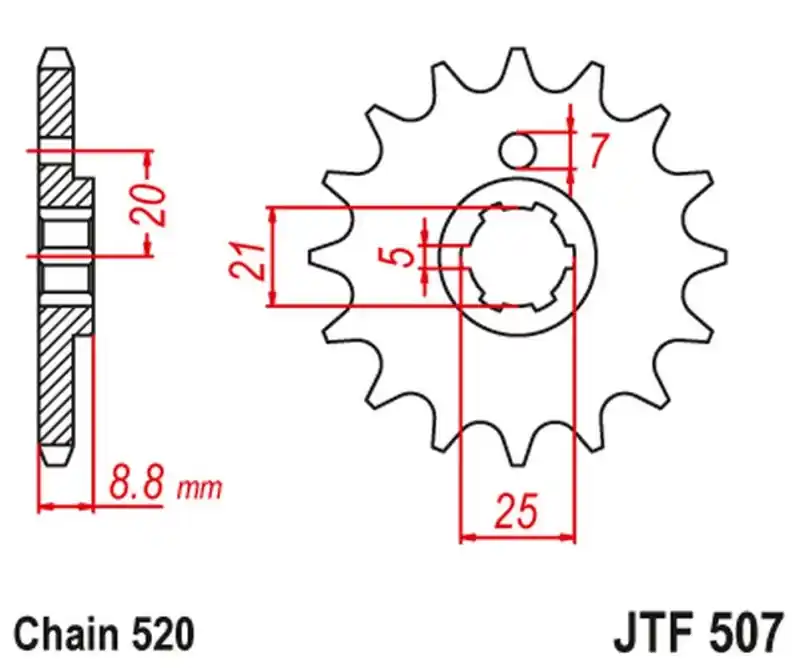 JT ZĘBATKA PRZEDNIA 507 14 KAWASAKI KX 250 ‘79-86‘ KX 500 ‘83-86‘ KLT200/250 ‘80-85‘ HUSQVARNA CR/WR 250/360 ‘90-98‘ (50714JT) (ŁAŃC. 520) Kup teraz