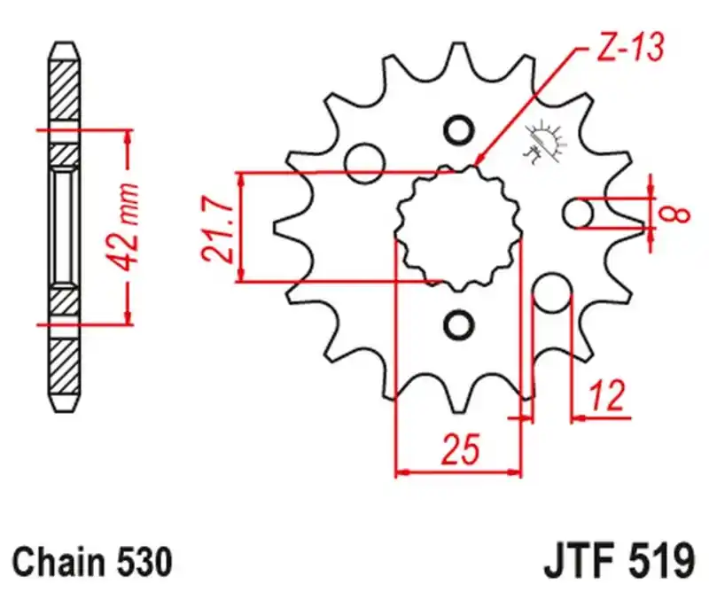 Ostatnia szansa JT ZĘBATKA PRZEDNIA 566 15 / 513 15 KAWASAKI VN 800 A,B,C 96-06 (56615JT) (ŁAŃC. 530)
