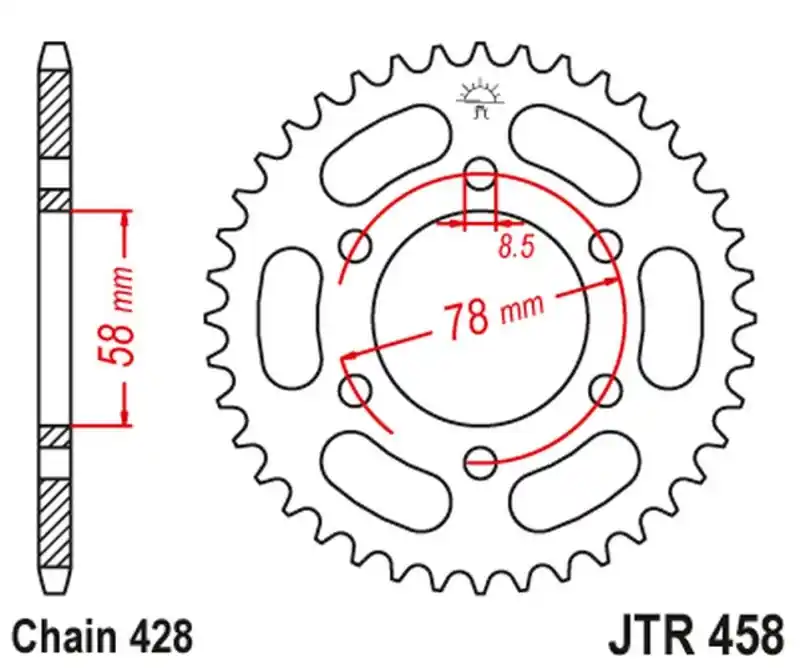 Tylko do końca tygodnia JT ZĘBATKA TYLNA 826 40 KAWASAKI KH 100 ‘93-94‘, KH 125 ‘83-94‘ (6 OTWOTÓW) (82640JT) (ŁAŃC.428) NA ZAMÓWIENIE