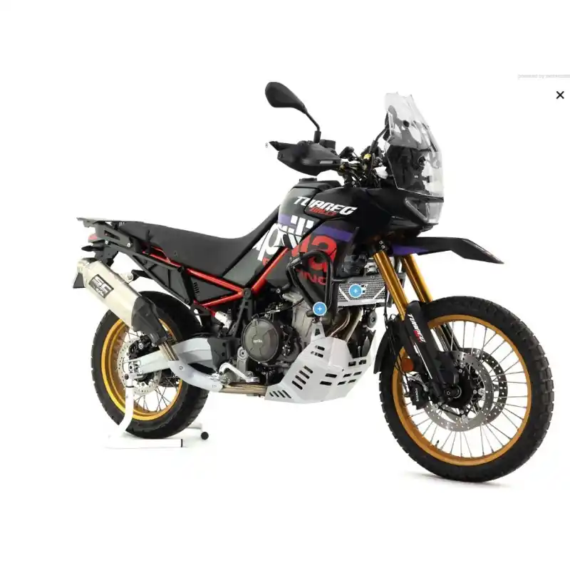 CROSSPRO GMOLE ALUMINIOWE OSŁONY SILNIKA I CHŁODNIC APRILIA TUAREG 660 ‘23- ‘25 KOLOR CZARNY MAT (PASUJE DO ORYGINALNEJ PŁYTY) Ostatnia szansa