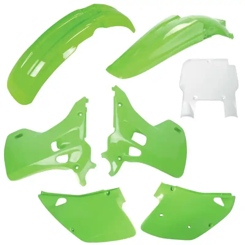 Zamów teraz POLISPORT KOMPLET PLASTIKÓW (FULL KIT) KAWASAKI KX 125/250 ‘92 W ZESTAWIE TABLICA PRZEDNIA (8672800002) KOLOR ZIELONY OEM