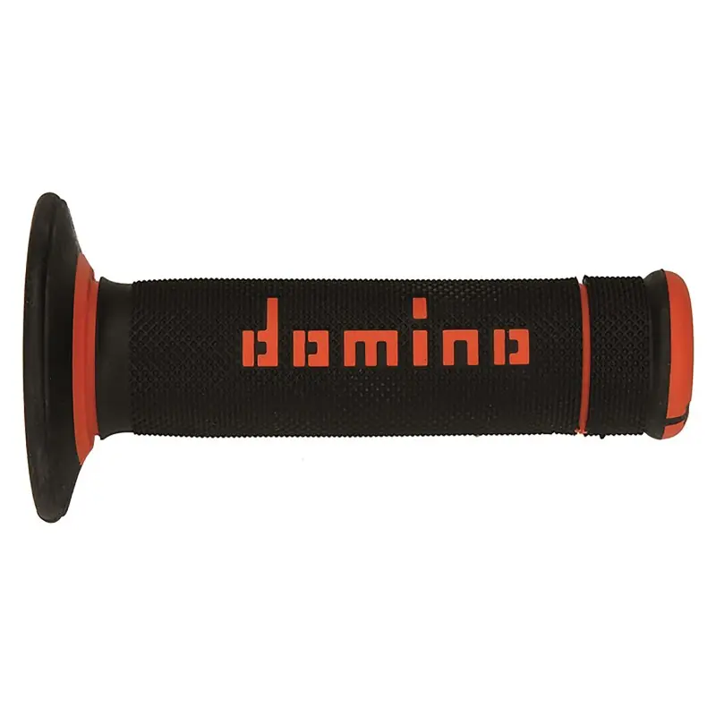 Nowość DOMINO MANETKI (GRIPY) OFF ROAD DWUSKŁADNIKOWE KOLOR CZARNY POMARAŃCZOWY