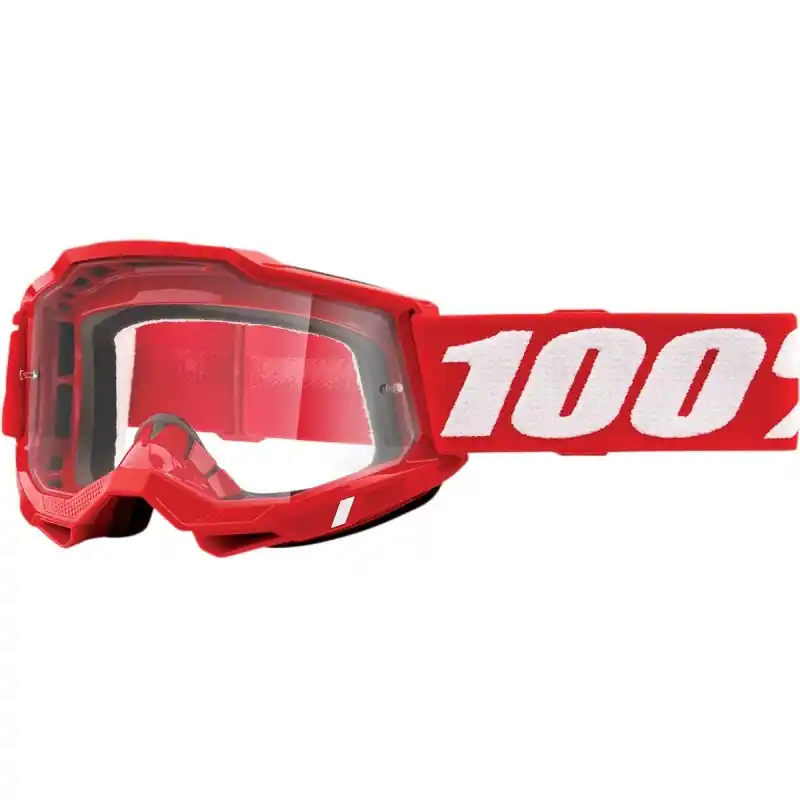 100 PROCENT GOGLE ACCURI 2 RED - CLEAR LENS - KOLOR CZERWONY/BIAŁY SZYBKA PRZEŹROCZYSTA Nowość