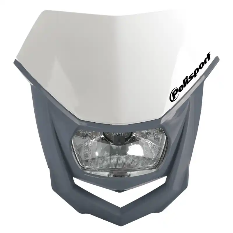 Zniżka POLISPORT PROMOCJA LAMPA PRZEDNIA MODEL HALO (ŻARÓWKA HALOGENOWA) KOLOR BIAŁY/SZARY