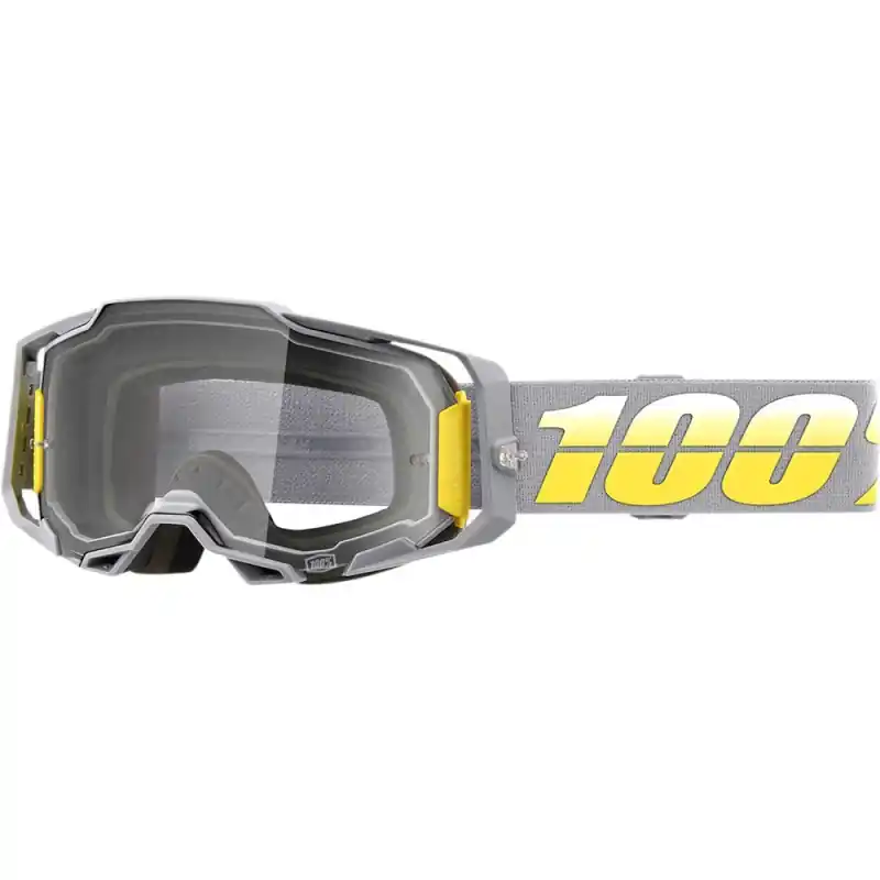 100 PROCENT GOGLE ARMEGA COMPLEX - CLEAR LENS - KOLOR SZARY/ŻÓŁTY SZYBKA PRZEŹROCZYSTA Do wyczerpania zapasów