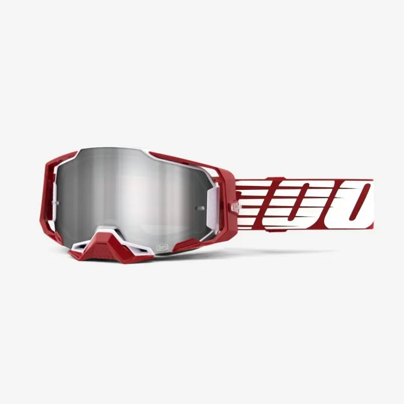 100 PROCENT GOGLE ARMEGA OVERSIZED DEEP RED - FLASH SILVER LENS - KOLOR CZERWONY/BIAŁY/SZARY SZYBKA SREBRNE LUSTRO Wybór klientów