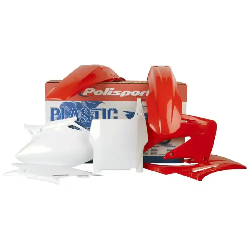 Niska cena POLISPORT WYPRZEDAŻ KOMPLET PLASTIKÓW HONDA CRF 450R ‘04 KOLOR CZERWONO BIAŁY OEM