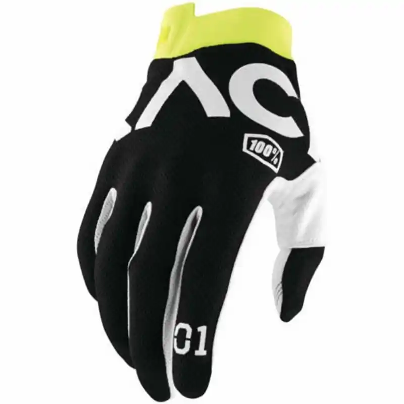 100 PROCENT RĘKAWICE CROSS/ENDURO RACR ITRACK BLACK KOLOR CZARNY / BIAŁY / ŻÓŁTY ROZMIAR XL Popularny