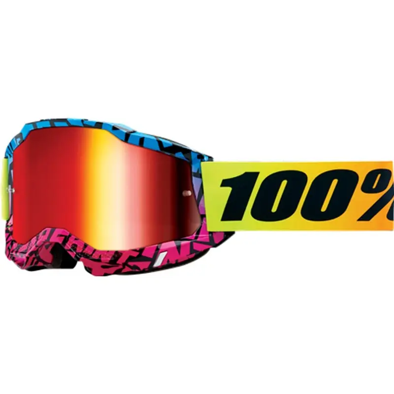 100 PROCENT GOGLE ACCURI 2 KB43 - KEN BLOCK EDITION DSPRAY - MIRROR RED LENS - KOLOR NIEBIESKI/RÓŻOWY/ŻÓŁTY SZYBKA CZERWONE LUSTRO Bestseller