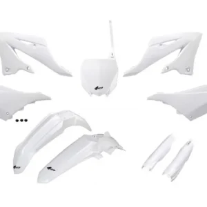 Hit cenowy UFO KOMPLET PLASTIKÓW (FULL KIT) Z OSŁONAMI TELESKOPÓW (AMORTYZATORÓW) YAMAHA YZ 125 / 250 ‘22-‘24 KOLOR BIAŁY