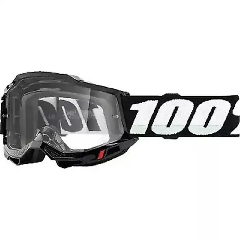 100 PROCENT GOGLE ACCURI 2 YOUTH/JUNIOR BLACK - KOLOR CZARNY/BIAŁY SZYBKA PRZEŹROCZYSTA Wyjątkowa oferta