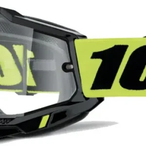 100 PROCENT GOGLE ACCURI 2 ENDURO MOTO BLACK - DUAL CLEAR LENS - KOLOR CZARNY/ŻÓŁTY FLUO SZYBKA PODWÓJNA PRZEŻROCZYSTA Oferta