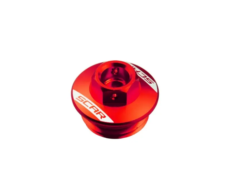 SCAR RACING KOREK WLEWU OLEJU GAS GAS MC 250F / 350F / 450F ‘22-‘24, EC 250 / 300 ‘21-‘24, EC 250F / 350F ‘21-‘24, EC 450F / 500F ‘24, EX 250 / 300 ‘21-‘24, EX 250 / 450F KOLOR CZERWONY Bezpieczne zakupy