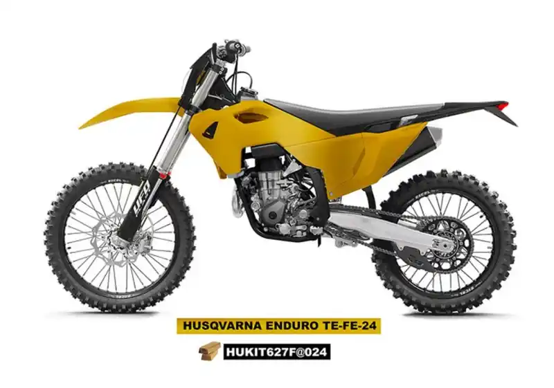 Promocja UFO KOMPLET PLASTIKÓW (FULL KIT) Z OSŁONAMI TELESKOPÓW (AMORTYZATORÓW) HUSQVARNA TE 150 / 250 / 300 ‘24-‘25, FE 250 / 350 / 450 / 501 ‘24-‘25 KOLOR ZŁOTY