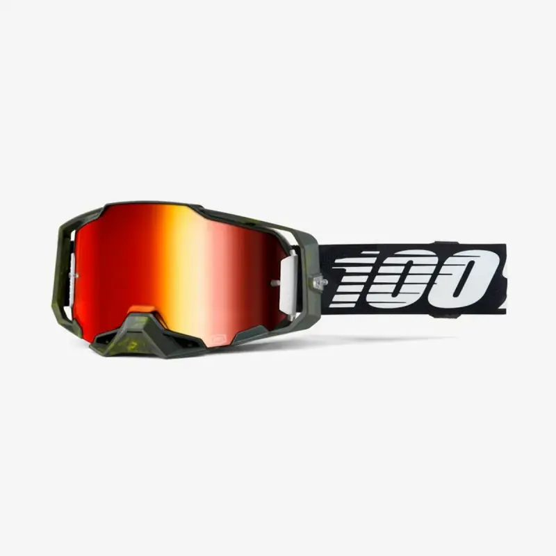100 PROCENT GOGLE ARMEGA SOLEDAD - MIRROR RED LENS - KOLOR CZARNY/BIAŁY/CAMO SZYBA CZERWONE LUSTRO Obniżka ceny