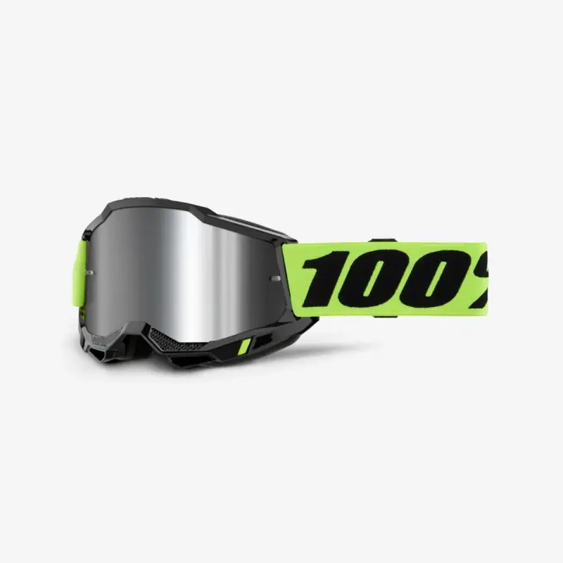 Oferta czasowa 100 PROCENT GOGLE ACCURI 2 NEON YELLOW - MIRROR SILVER LENS KOLOR ŻÓŁTY FLUO/CZARNY SZYBA SREBRNE LUSTRO