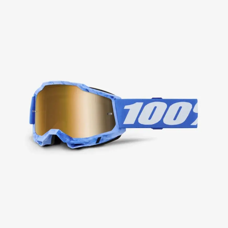 100 PROCENT GOGLE ACCURI 2 SURSI - MIRROR TRUE GOLD LENS - KOLOR NIEBIESKI/BIAŁY SZYBKA ZŁOTE LUSTRO Okazja
