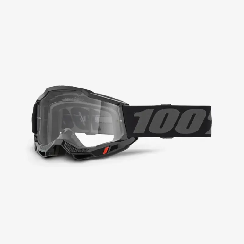 100 PROCENT GOGLE ACCURI 2 OTG BLACK - CLEAR LENS - KOLOR CZARNY/SZARY SZYBKA PRZEŹROCZYSTA Nowość