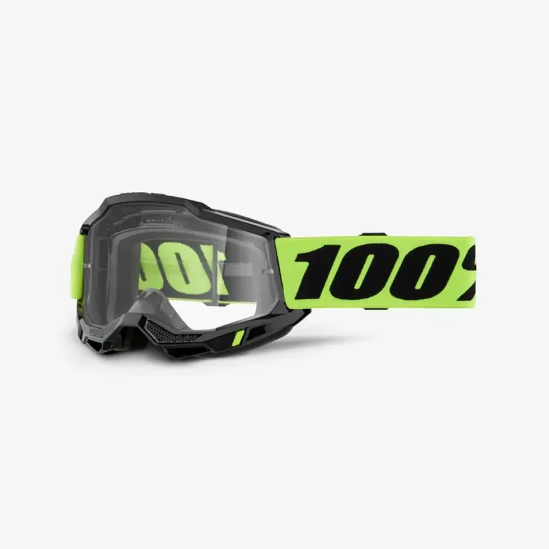 100 PROCENT GOGLE ACCURI 2 OTG NEON YELLOW - CLEAR LENS - KOLOR CZARNY/ŻÓŁTY FLUO SZYBKA PRZEŹROCZYSTA Nowy