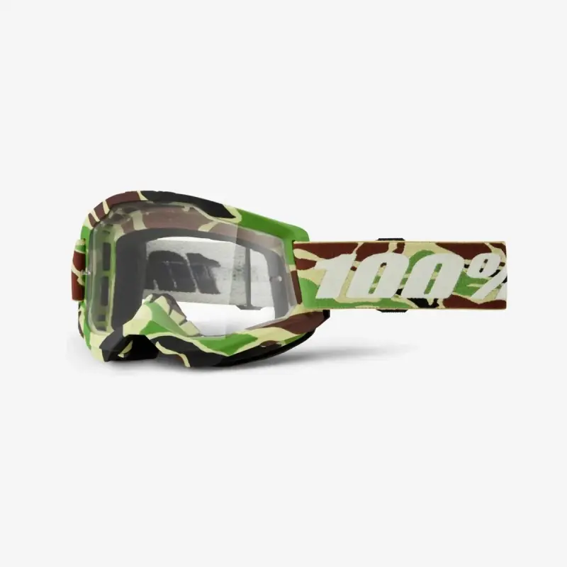 100 PROCENT GOGLE STRATA 2 WAR CAMO - CLEAR LENS - KOLOR ZIELONY/BRĄZOWY CAMO SZYBKA PRZEŹROCZYSTA Wyjątkowa oferta