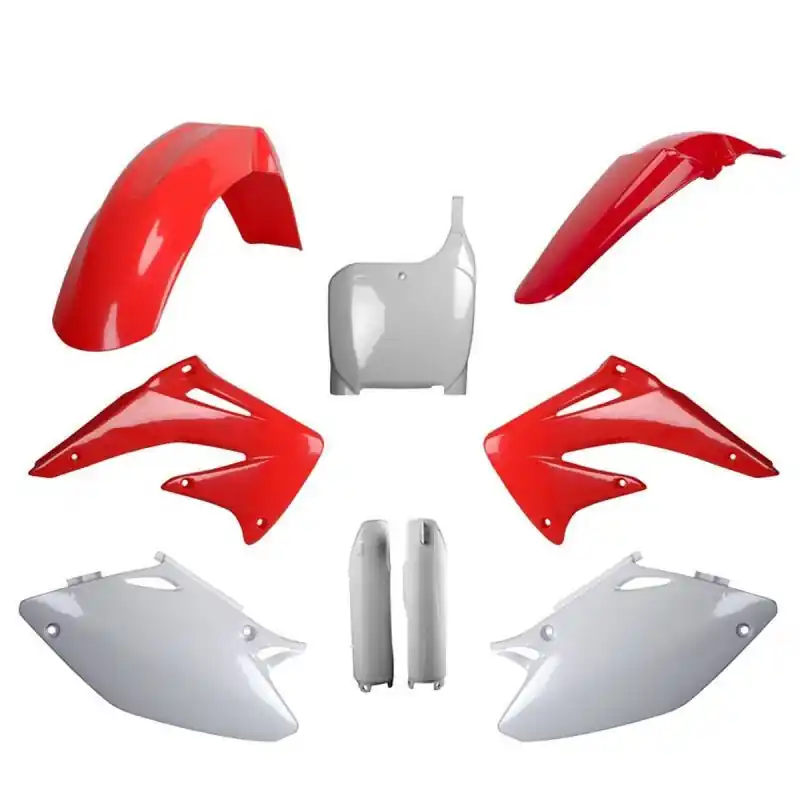 Bestseller POLISPORT KOMPLET PLASTIKÓW (FULL KIT) HONDA CRF 450R ‘02-‘03 W ZESTAWIE TABLICA PRZEDNIA (8657000001) I OSŁONY AMORTYZARORÓW (8394000001) KOLOR CZERWONO BIAŁY OEM