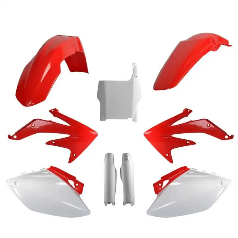 POLISPORT KOMPLET PLASTIKÓW (FULL KIT) HONDA CRF 450R ‘07 W ZESTAWIE TABLICA PRZEDNIA (8661900001) I OSŁONY AMORTYZARORÓW (8351700001) KOLOR CZERWONO BIAŁY OEM Tani